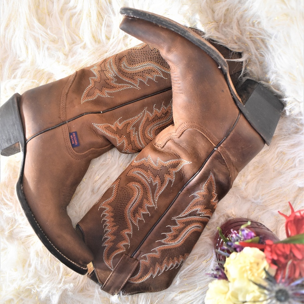 Original Reyme Snip toe cowgirl boots ♥ Brown